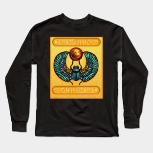 Egyptian Scarab Hieroglyphs Sun Isis Long Sleeve T-Shirt